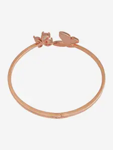 Kushal's Fashion Jewellery Rose Gold-Plated Zircon-Studded Bangle