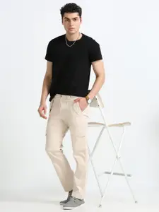 NEVER NEUD Men Relaxed Straight Fit Bolsillo Cargos Trousers