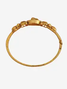 Kushal's Fashion Jewellery  Ruby Gold-Plated Antique Kada Bangle