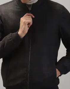 Monte Carlo Men Woollen Lightweight Outdoor Bomber with Patchwork Jacket