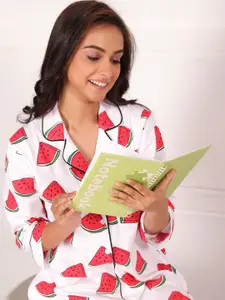 NAP STORY Watermellon Printed Sleep Shirt night Dresses