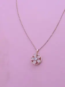 Ramdev Art Fashion Jwellery Rose Gold-Plated Stainless Steel Pendant With Chain