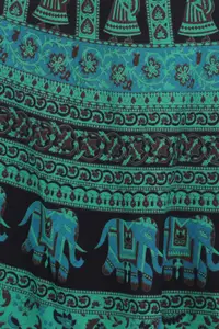 Exotic India Printed Pure Cotton Wrap Maxi Skirts