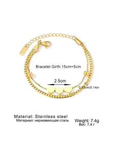 KARISHMA KREATIONS Stainless Steel Gold-Plated Anti-Tarnish Link Bracelet
