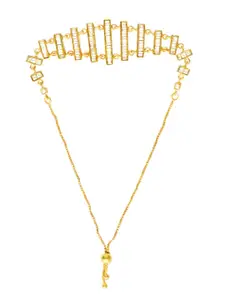 Unniyarcha Women Ras Polki Step 92.5 Silver Gold-Plated Wraparound Bracelet