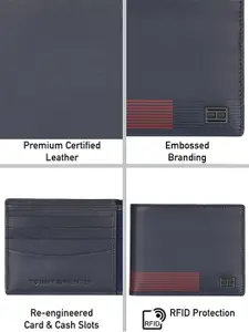 Tommy Hilfiger Men Colourblocked Leather Two Fold Wallet