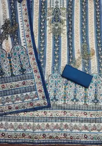 KIMISHA Printed Floral Printed Organza Unstitched Dress Material