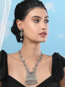 Anouk Silver Plated Quirky Pendant With Chain