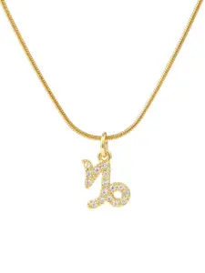 SALTY Contemporary Artificial Stone Studded Pendant with Chain