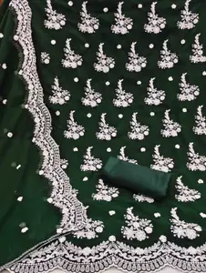 KIMISHA Floral Embroidered Unstitched Dress Material