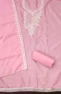 KIMISHA Floral Patchwork Embroidered Unstitched Dress Material