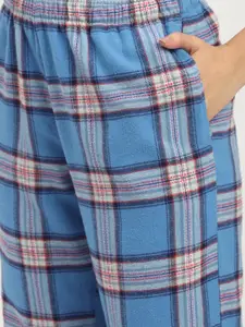 BStories Women Checked Pure Cotton Lounge Pants