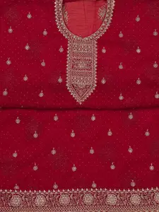 Koskii Floral Embroidered Sequinned Unstitched Dress Material