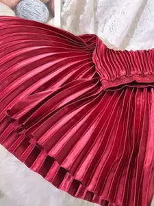 MADE FOR HER LABEL Luxury Pleated Midi Solid Colour Skirt for Women