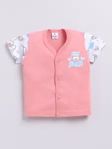 Annie Infants Selection Of 2 Printed Round Neck Pure Cotton T-shirt With Shorts