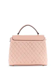 GUESS PU Structured Satchel with Cut Work