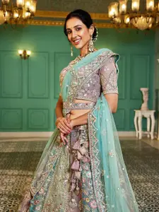 panchhi Embroidered Semi-Stitched Lehenga & Unstitched Blouse With Dupatta