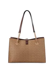 GUESS Printed Structured Satchel with Tasselled