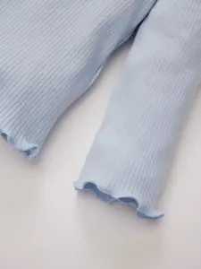 DeFacto Girls Floral Printed Round Neck Pure Cotton T-Shirt With Trouser