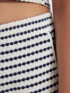 DeFacto Girls Striped Round Neck Sleeveless Pure Cotton Top with Shorts