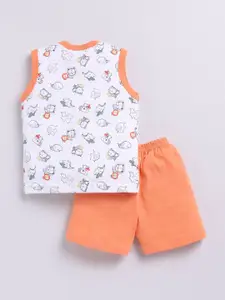 Annie Infants Pack Of 2 Printed Pure Cotton T-Shirt With Shorts