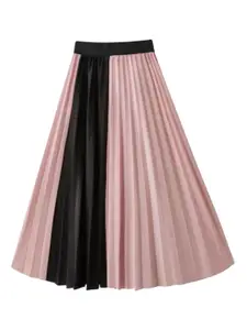 MADE FOR HER LABEL Duo Tone Pleated Midi Skirt For Women