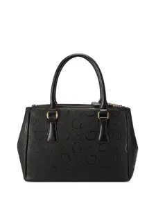 GUESS Printed PU Bucket Satchel with Tasselled