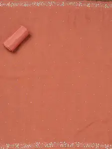 Koskii Floral Embroidered Beads and Stones Unstitched Dress Material