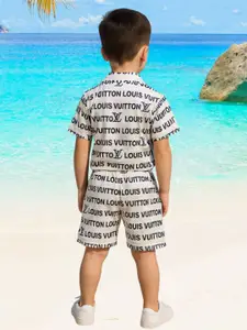 FASHION GRAB Boys Printed Short Sleeves Shirt With Shorts