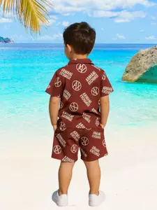 FASHION GRAB Boys Printed Short Sleeves Shirt With Shorts