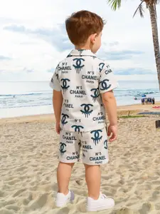 FASHION GRAB Boys Printed Short Sleeves Shirt With Shorts