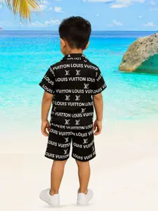 FASHION GRAB Boys Printed Short Sleeves Shirt With Shorts