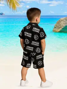 FASHION GRAB Boys Printed Short Sleeves Shirt With Shorts