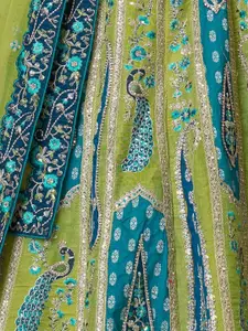 ODETTE Embroidered Thread Work Semi-Stitched Lehenga & Unstitched Blouse With Dupatta