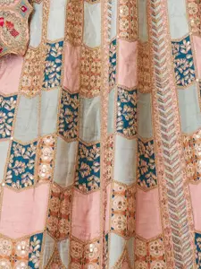 ODETTE Embroidered Sequinned Semi-Stitched Lehenga & Unstitched Blouse With Dupatta