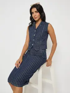 Madame Striped Shirt with Skirt