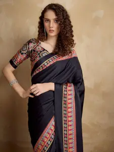 Stylum Solid Saree with Blouse Piece