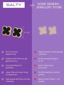 SALTY Set Of 2 Gold-Plated Tactile Heart & Posh Night Clover Drop Earrings