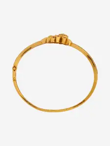 Kushal's Fashion Jewellery Ruby Gold-Plated Ethnic Antique Kada Bangle