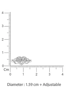 Zarkan 92.5 Sterling Silver Rhodium-Plated Heart Cubic Zirconia-Studded Finger Ring