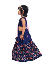 Shoryam Fashion Girls Blue Raw Silk Lehenga Choli