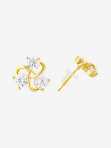 Kushal's Fashion Jewellery Rose Gold-Plated Classic Zircon Studded Studs