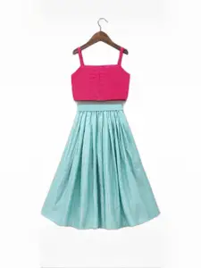 Shoryam Fashion Girls Blue Raw Silk Lehenga Choli