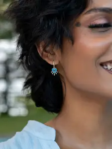 SHAYA 925 Sterling Silver Contemporary Evil Eye Drop Earrings