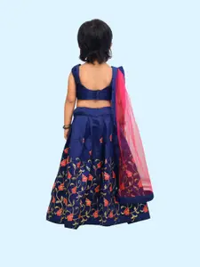 Shoryam Fashion Girls Blue Raw Silk Lehenga Choli