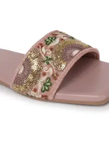 CORSICA Embellished Ethnic - Embellished Open Toe Flats Flats