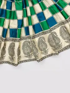 Shoryam Fashion Girls White Raw Silk Lehenga Choli