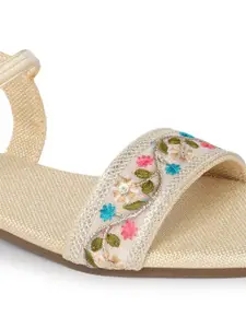 CORSICA  Ethnic Embellished Open Toe Flats