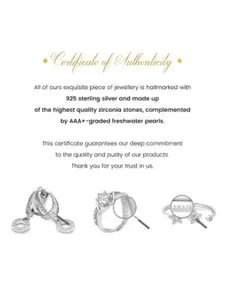 Zarkan 925 Sterling Silver Rhodium-Plated Cubic Zirconia Studded Adjustable Finger Ring