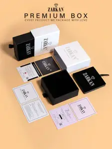 Zarkan 925 Sterling Silver Rhodium-Plated American Diamond Studded Adjustable Finger Ring